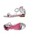 OSCAR TIYE OSCAR TIYE WOMAN SANDALS SILVER SIZE 7 SOFT LEATHER,11116257WI 10