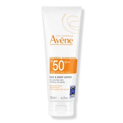 Avene Mineral Sunscreen Broad Spectrum Spf 50 Face And Body Lotion In White