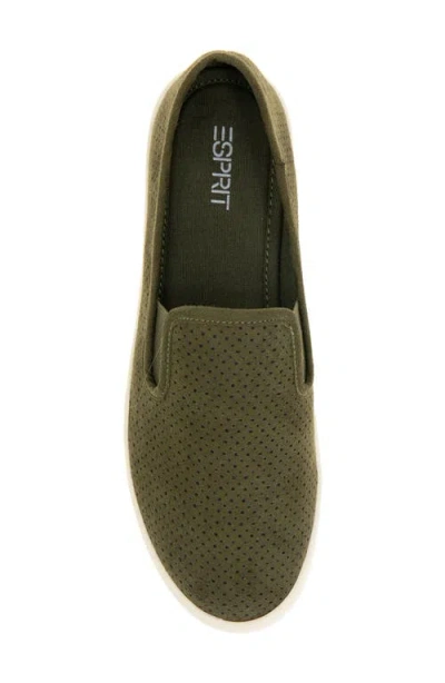 Esprit North Perforated Slip-on Sneaker In Green