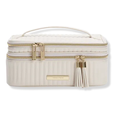 Tartan + Twine Vertical Quilted Train Case With Mirror