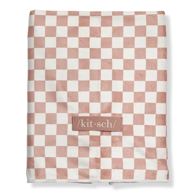 Kitsch Extra Large Quick-dry Hair Towel Wrap - Terracotta Checker