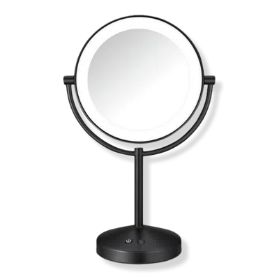 Conair Halo Double-sided Lighted Makeup Mirror - Matte Black In Brown