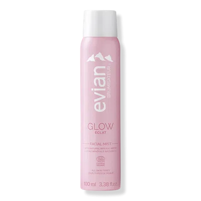 Evian Mineral Spray Glow Facial Mist With Natural Mineral Water