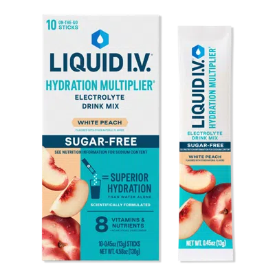 Liquid I.v. Hydration Multiplier Electrolyte Drink Mix Sugar Free White Peach - 10 Ct