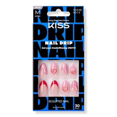 Kiss Nail Drip Glue-on Fake Nails - Latte Drip