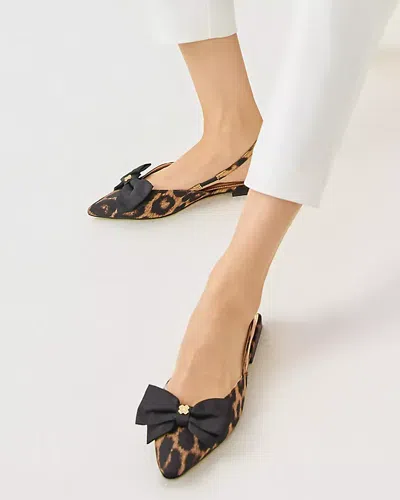 Lilly Pulitzer Brit Leopard Bow Slingback Shoe In Brown