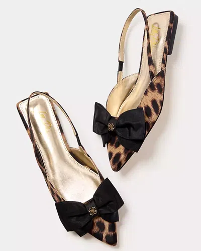 Lilly Pulitzer Brit Leopard Bow Slingback Shoe In Brown