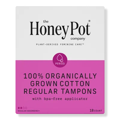 The Honey Pot Company Organic Cotton Regular, Bpa-free Applicator Tampons