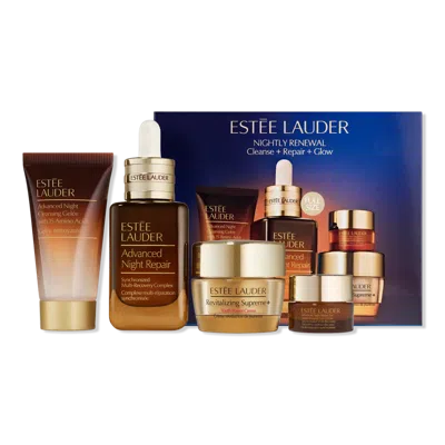 Estée Lauder Nightly Renewal Skincare Set In Transparent