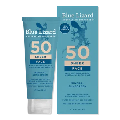 Blue Lizard Australian Sunscreen Sheer Mineral Sunscreen Lotion For Face Spf 50