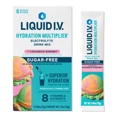 Liquid I.v. Hydration Multiplier Electrolyte Drink Mix Sugar Free Rainbow Sherbet - 6 Ct