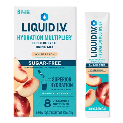Liquid I.v. Hydration Multiplier Electrolyte Drink Mix Sugar Free White Peach - 6 Ct