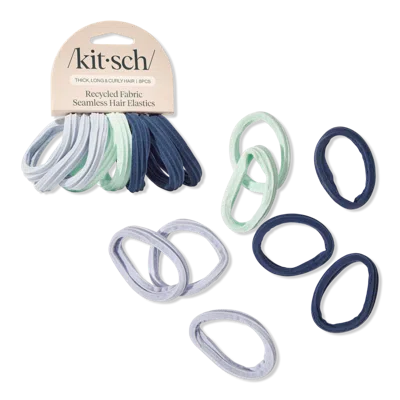 Kitsch Recycled Fabric Seamless Hair Elastics 8 Piece Set - Garden Bouquet