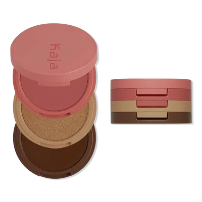 Kaja Play Bento Cream Bronzer, Powder Blush & Highlighter Trio - Mochamallow
