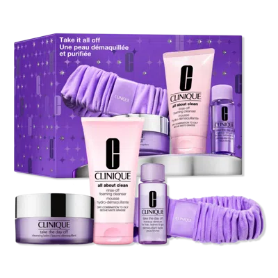 Clinique Take It All Off Makeup Remover Gift Set In Purple