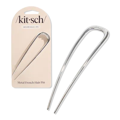 Kitsch Metal French Hair Pin - Silver In Silver