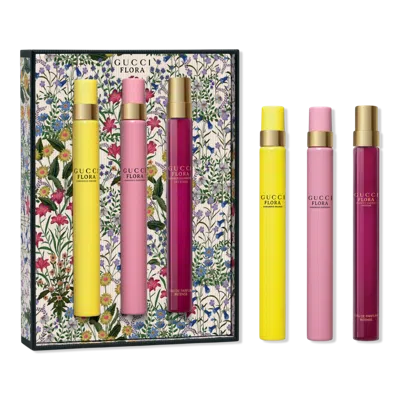 Gucci Flora Eau De Parfum Travel Spray 3-piece Gift Set In Multi