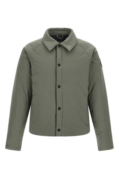 Canada Goose Cropped Padded Jacket With Button-up Front In Green