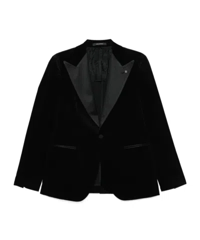 Tagliatore Long-sleeved Suit Jacket In Black