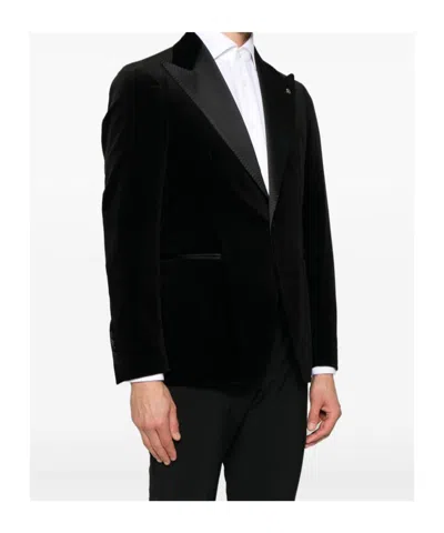 Tagliatore Long-sleeved Suit Jacket In Black