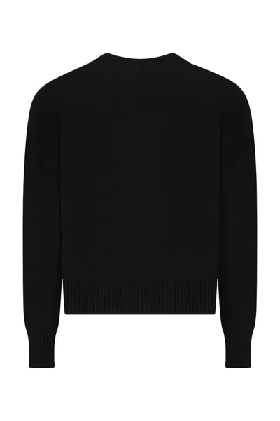 Ami Alexandre Mattiussi Ami Wool Cardigan With Logo In Black
