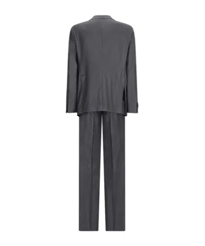 Tagliatore Stripe-pattern Suit In Gray