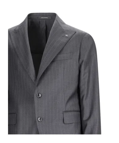 Tagliatore Stripe-pattern Suit In Gray