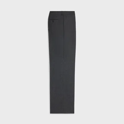 Celine Pantalon In Striped Wool Flannel In Black