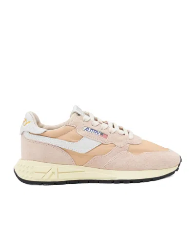 Autry Sneakers Reelwind Multicolor In Tessuto E Pelle Scamosciata Donna In Pink