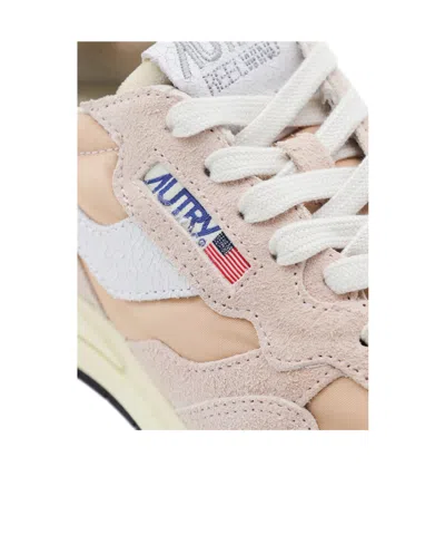 Autry Sneakers Reelwind Multicolor In Tessuto E Pelle Scamosciata Donna In Pink