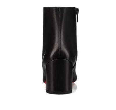 Christian Louboutin Turela Leather Side-zip Red Sole Booties In Black