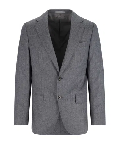 Caruso Tailored Grey Suit With Two-button Blazer In Gray