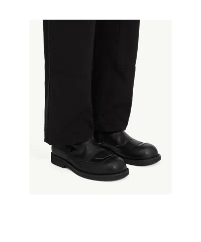 Mm6 Maison Margiela Leather Biker Boot In Black