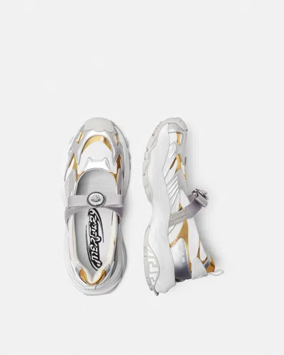 Versace Chunky Sole Mary Jane Sneakers Synthetic In Multi