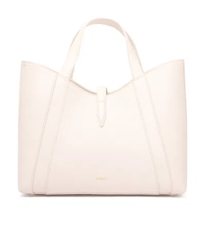 Furla Drop Xl Hobo Leather Bag Color Vanilla In White