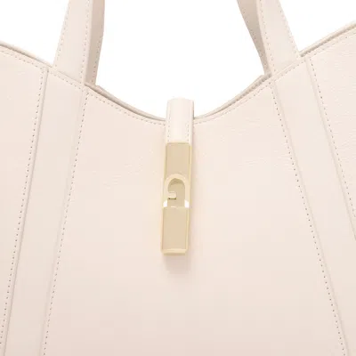 Furla Drop Xl Hobo Leather Bag Color Vanilla In White