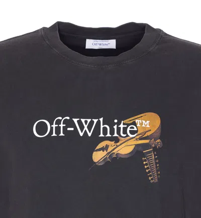 Off-white Washed Black Cupid Arrow Skate Logo T-shirt
