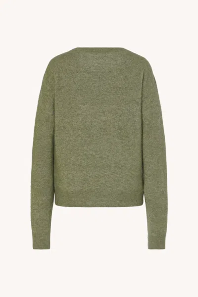 The Row Lorynna Cashmere And Silk-blend Sweater In Green
