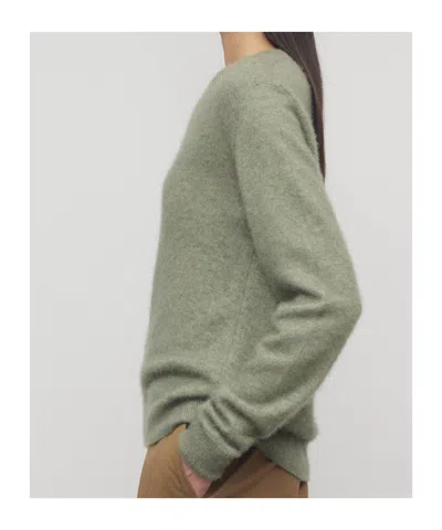 The Row Lorynna Cashmere And Silk-blend Sweater In Green