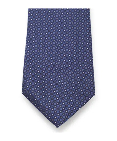 Canali Geometric-pattern Tie In Blue