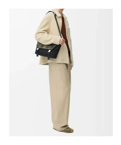 Loewe Shearling Jacket With Curved Hem And Collar In Neutral