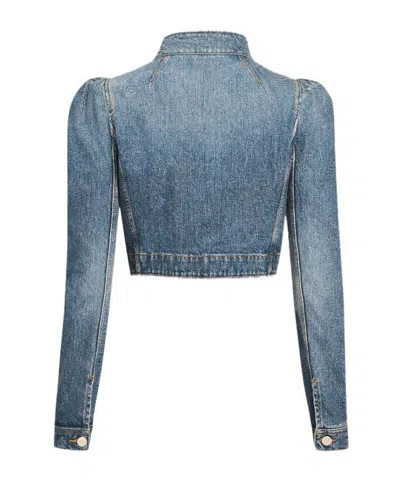 Alaïa Alaia Blue Washed Denim High-neck Jacket Women