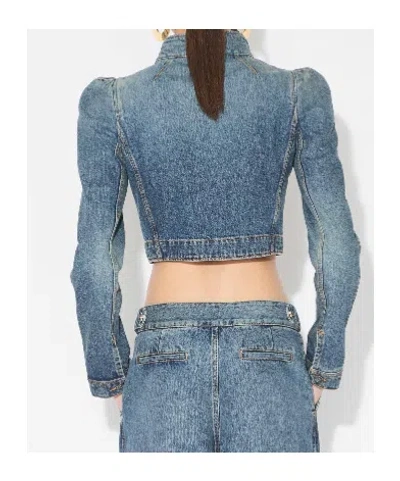 Alaïa Alaia Blue Washed Denim High-neck Jacket Women