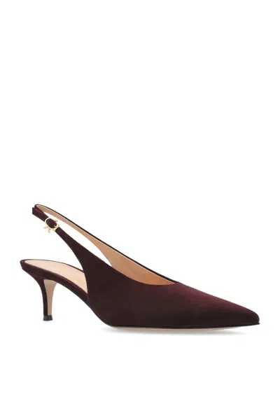 Gianvito Rossi 70mm Slingback Pointed-toe Pumps In Burgundy