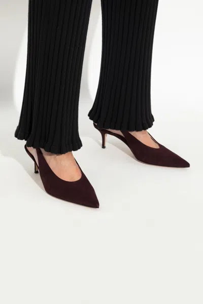 Gianvito Rossi 70mm Slingback Pointed-toe Pumps In Burgundy