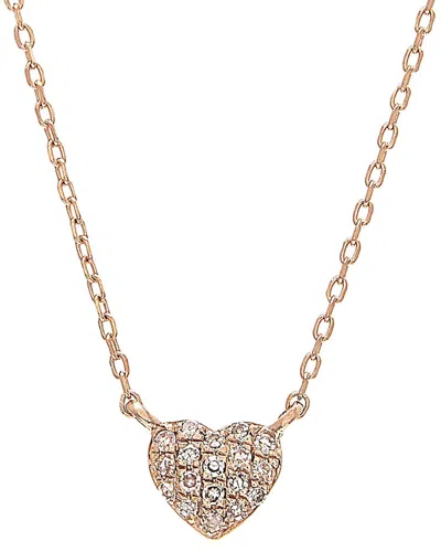 Diamond Select Cuts 0.05 Ct. Tw. Diamond 14k Rose Gold Necklace In Gold