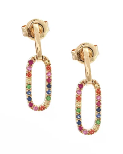 Gemstones 0.22 Ct. Tw. Multi Gem 14k Earrings In Multi
