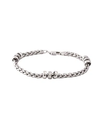 Diamond Select Cuts 0.10 Ct. Tw. Diamond Silver Bracelet In Metallic