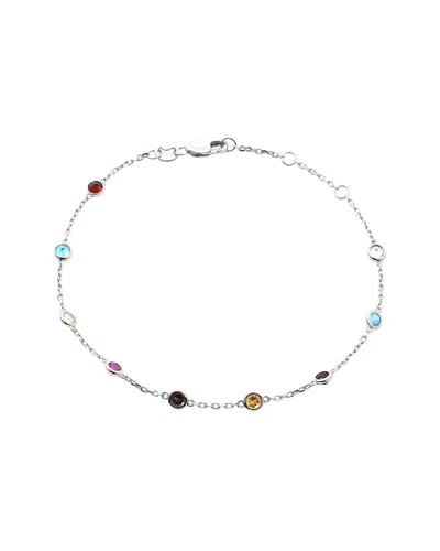 Gemstones 1.30 Ct. Tw. Multi Gem Silver Bracelet In Multi