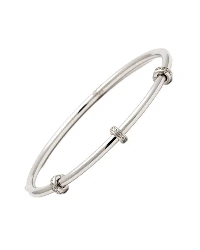 Diamond Select Cuts 0.06 Ct. Tw. Diamond Silver Bangle In Metallic